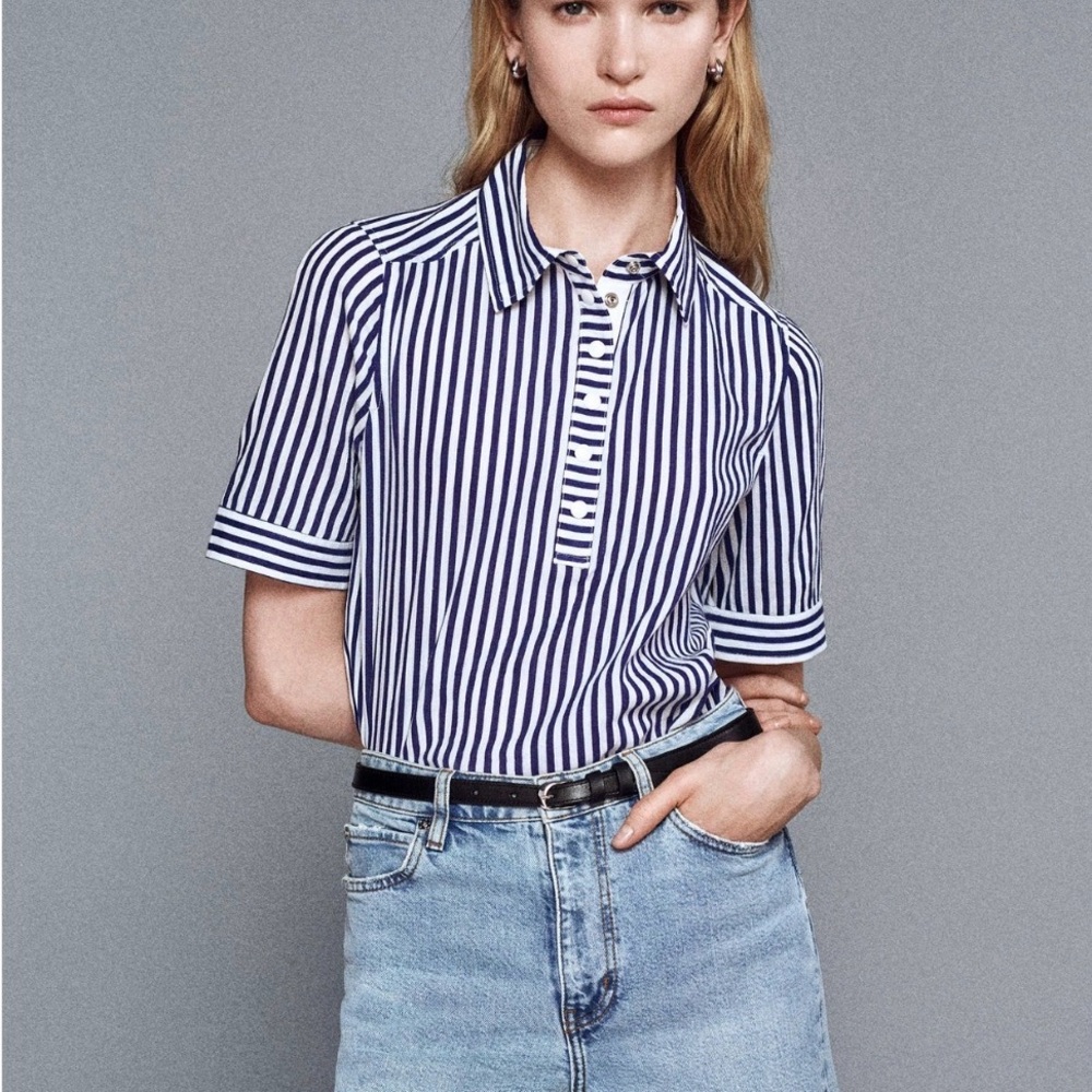FRAME THE SNAP POLO NWT